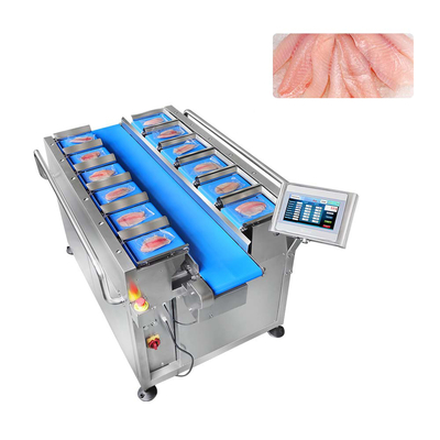 PLC Fruit Multihead Weigher With 2-2500g Weighing Range Touch Screen Display