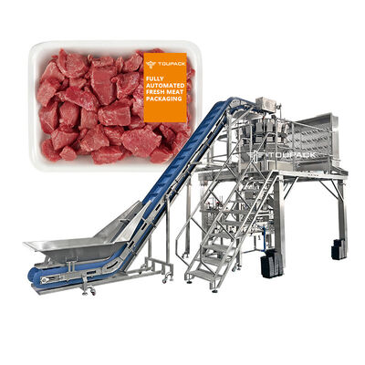 Combination weigher MAP Packaging Machine with Multihead Weigher for Fresh Meat & Ready Meals