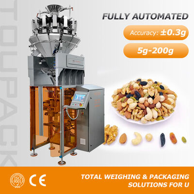 Automatic Chips Nuts Candy Seeds Granule Vertical Packing Machine with Multihead Weigher