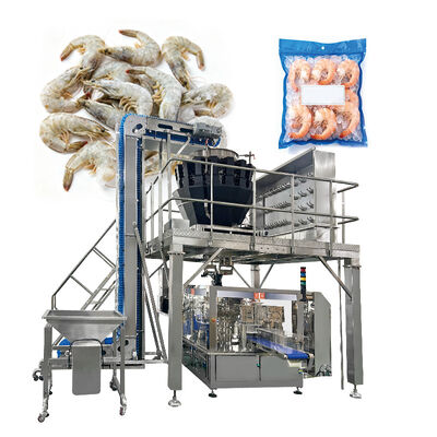 Frozen Chicken Nugget Packaging Line with Multihead Weigher and Premade Pouch Machine