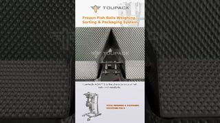 Designed for frozen fish balls, this multihead weigher system